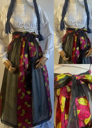 Вінтажний красивий довгий фартух передник запасник припинда в етно стилі до українського строю