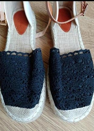 Эспадрильи на высокой плетёной подошве