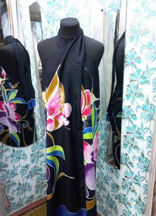 Невероятная пляжная накидка-парео в технике батик