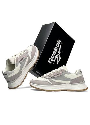 Мужские кроссовки reebok classic light grey white