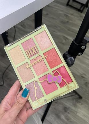 Палетка рожевих тіней з шимером для очей pixi hello kitty
