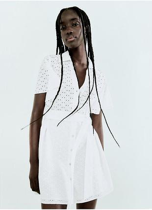 Красива стильна сукня  сорочка з прошви zara