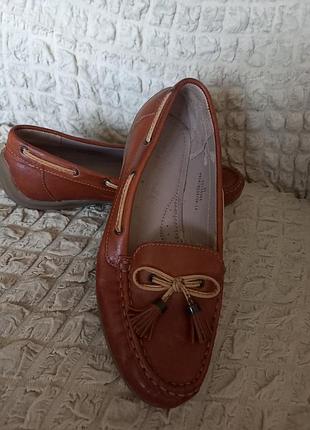 Комфортные кожаные женские  топсайдеры туфли коричневого цвета  4,5/37,5 размер, footglove.