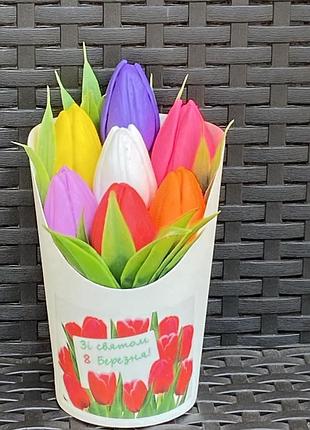 Букет мильних тюльпанів. мило ручної роботи