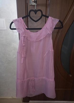 Шелковая майка туника накидка платья