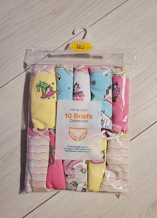 Трусики на девочку 5-6 лет primark набор полуупаковки 5шт