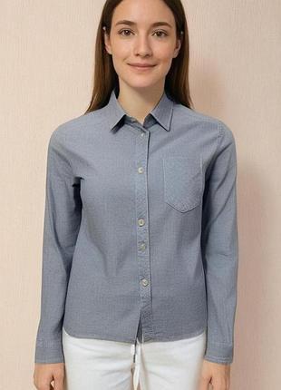 Классическая качественная хлопковая рубашка в принт известного голландского бренда maison scotch