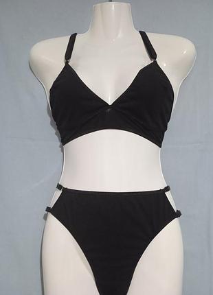 Хлопковый комплект лиф и трусики слипы (можно сделать стринги)