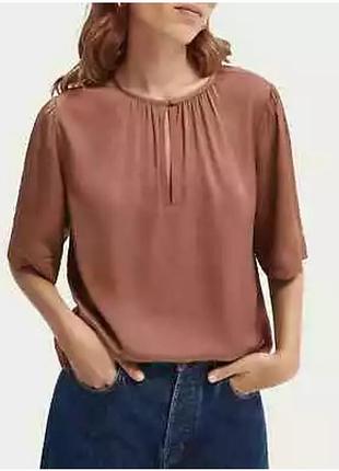 Женский топ scotch&amp;soda xs 42р., коричневый, вискоза