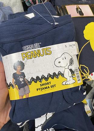 Новая женская пижама peanuts snoopy тёмно синего цвета домашний набор жіноча піжама
