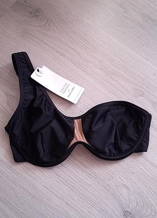 Купальник купальний верх 70d / 75c hunkemoller чорного кольору на одне плече