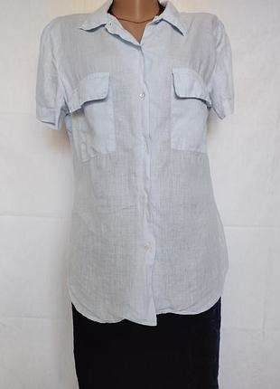 100% льон, блакитна сорочка, robert friedman, л, 😍