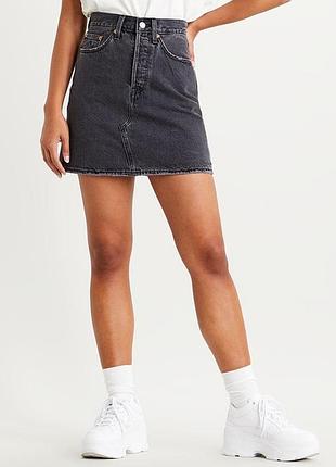 Levi’s оригінальна сіра джинсова спідниця юбка джинсовая міні