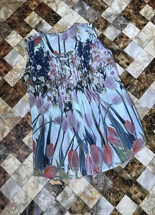 Блуза принт квіти