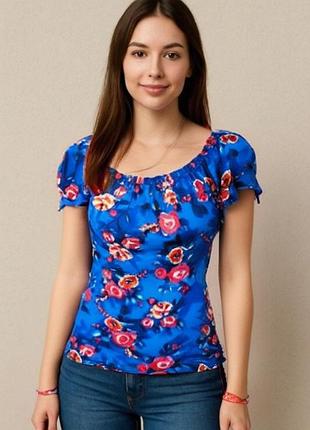 19.яскрава віскозна блузка в квітковий принт молодіжного бренду із сша papaya