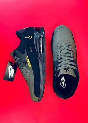 Мужское кроссовки nike air max 90 хаки кожаные кроссовки найк 90 мужские кроссовки найк
