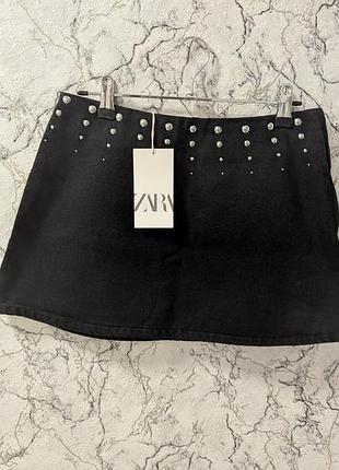 Джинсова міні спідниця zara s