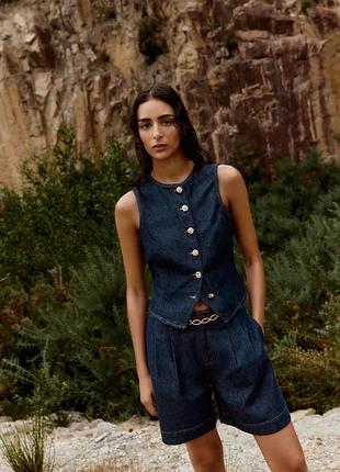 Джинсові шорти з поясом zara new