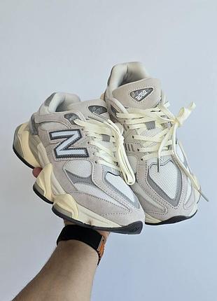 Замшеві кросівки new balance 9060 beige grey