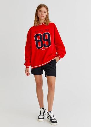 Толстовка pull &amp; bear в стиле преппи с принтом "89"