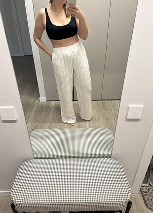Білі штани h&m лляні розмір s