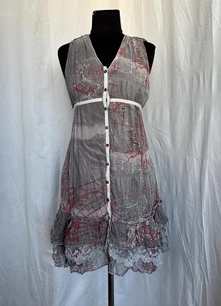 Fille deş sables платье сукня гранж бохо шовк вінтаж y2k