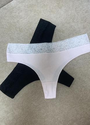 Набір жіночих трусиків lette underwear 2 штуки  колір чорний, ніжно рожевий  розмір xl