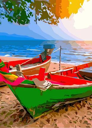 ✨ картина за номерами 🎨 морська тематика, море 🎨 art craft "на узбережжі таїланду" 40*40 см 10515-ас 🎨