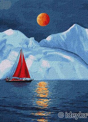 ✨ картина по номерам 🎨 морская тематика, море 🎨 идейка "красный парусник" 40х50 см kho2751 🎨 от stop stress
