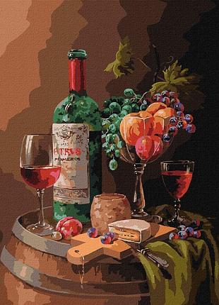 ✨ картина по номерам 🎨 натюрморт, алко🎨 "романтический ужин" ©mariagordeevaart идейка kho5659 40x50 см 🎨