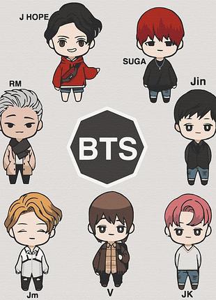 ✨ картина за номерами 🎨 люди на картині 🎨 art craft "lol bts" 40х50 см 10275-ac 🎨 від stop stress