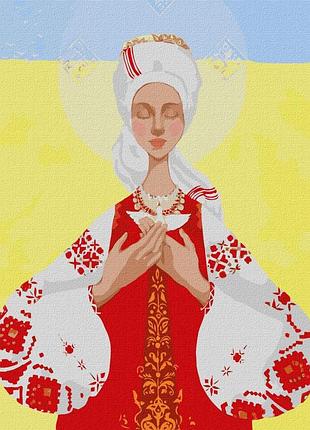 ✨ картина по номерам 🎨 патриотическая тематика, патриотические 🎨 "мать украина" идейка kho4910 40х50 см 🎨