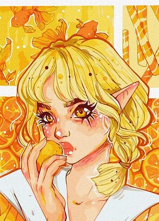 ✨ картина по номерам 🎨 люди на картине 🎨 "апельсиновый восторг" kho2548 40х50 см идейка 🎨 от stop stress
