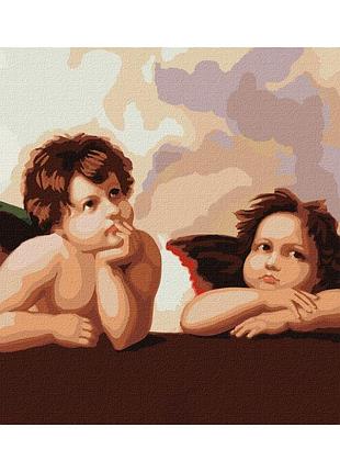 ✨ картина по номерам 🎨 ангелы и дети 🎨 "очаровательные ангелочки" © рафаэль санти идейка kho4829 40х50 см 🎨