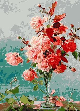 ✨ картина по номерам 🎨 цветы, букеты 🎨 "розовые розы" art craft 13135-ac 40х50 см 🎨 от stop stress
