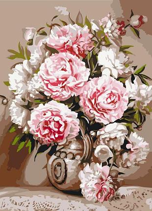 ✨ картина за номерами 🎨 квіти, букети 🎨 "ніжні півонії" art craft 13141-ac 40х50 см 🎨 від stop stress