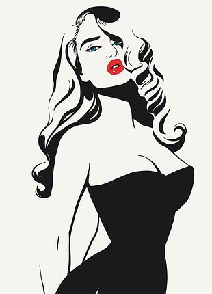 ✨ картина по номерам 🎨 люди на картине 🎨 "lady in black" 10060-ac, art craft 30х40 см 🎨 от stop stress