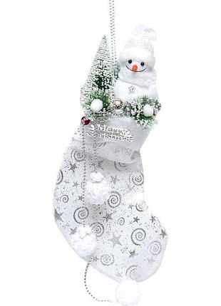 Новогоднее украшение "сапог с украшением" 23k-121, 23 x 38 см