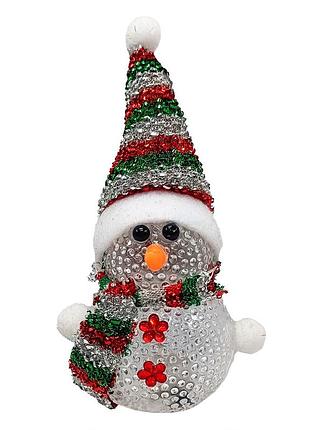 Нічник новорічний "сніговичок" сх-4-18 led 15 см, зелено-червоно-сріблястий