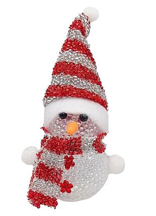Нічник новорічний "сніговичок" сх-4-14 led 15 см, сріблясто-червоний