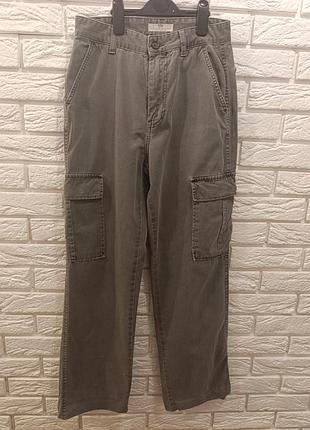 Джинси карго прямого крою з накладними карманами