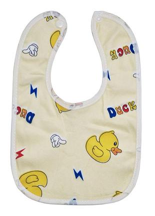 Детский тканевой слюнявчик mgz-0600(yellow) на кнопке
