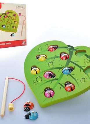 Дитяча іграшка магнітна рибалка md 2121 дерев'яна