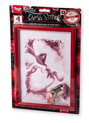 Набір для вишивання хрестиком на канві "кохання" vkb-01-12, 4 кольори ниток