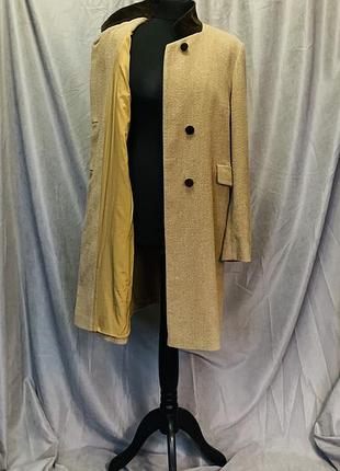 Винтажное женское шерстяное пальто bogner, бежевое, размер м4 фото