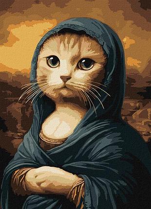 Картина за номерами "таємнича кішка" ідейка kho6686 30х40 см