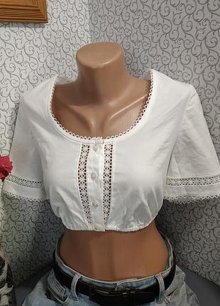 Вкорочений білий топ, бавовна.