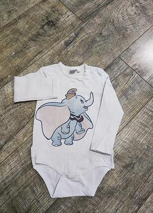 Боди, бодик с длинным рукавом, disney, р. 86-92, 18-24мис., 1,5-2 года, длина 45см