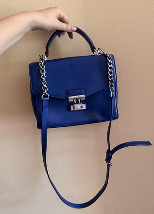 Сумка michael kors синя • оригінал • шкіра