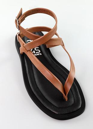 Сандали женские кожаные 589210 коричневые